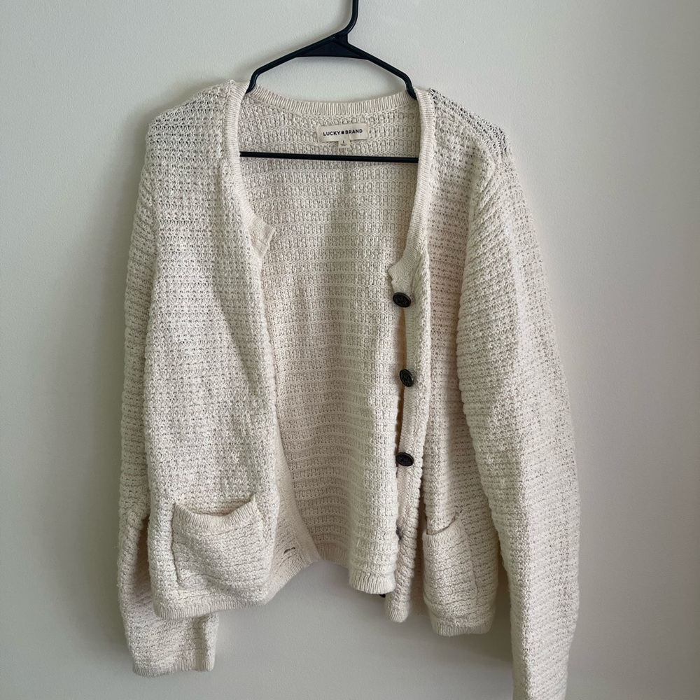 Lucky brand cream cardigan